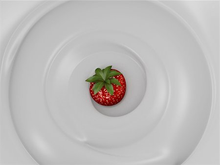 simsearch:400-03993668,k - 3d rendered illustration of white cream with a strawberry Foto de stock - Super Valor sin royalties y Suscripción, Código: 400-04499842