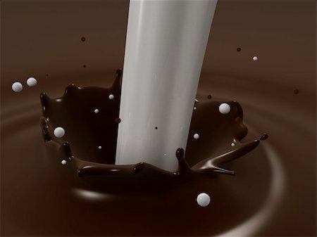 simsearch:400-07977252,k - 3d rendered illustration of milk and choco cream Stock Photo - Budget Royalty-Free & Subscription, Code: 400-04499864