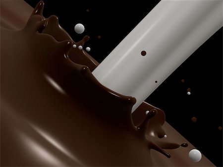 simsearch:400-07977252,k - 3d rendered illustration of milk and choco cream Stock Photo - Budget Royalty-Free & Subscription, Code: 400-04499865