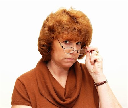 strikerx98 (artist) - A women looking over her glaases looking like a librarian. Stock Photo - Budget Royalty-Free & Subscription, Code: 400-04490397