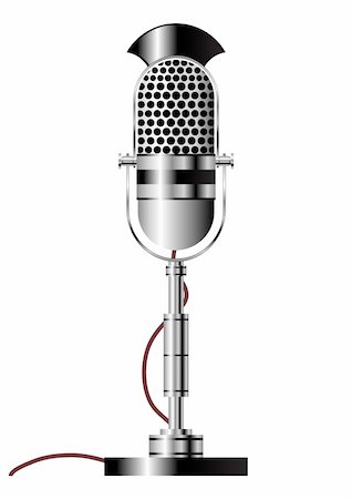 pnog (artist) - Vintage radio microphone isolated over white background Foto de stock - Super Valor sin royalties y Suscripción, Código: 400-04490409