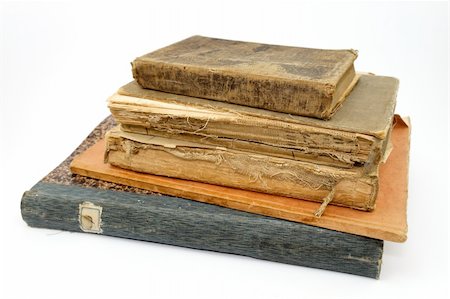dusty book - Old rare books isolated on white Stock Photo - Budget Royalty-Free & Subscription, Code: 400-04490475
