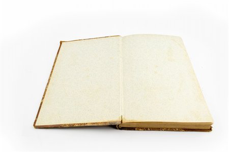 dusty book - Open old rare book isolated on white Stock Photo - Budget Royalty-Free & Subscription, Code: 400-04490477