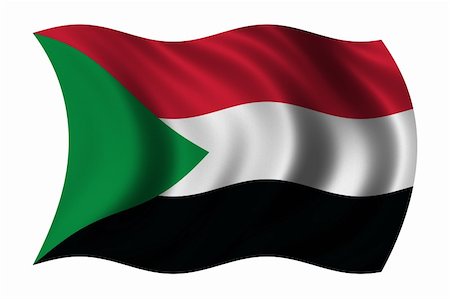 simsearch:622-02621533,k - Flag of Sudan waving in the wind Stock Photo - Budget Royalty-Free & Subscription, Code: 400-04490551