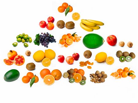 Food pyramid made of fruits, isolated on white Stock Photo - Budget Royalty-Free & Subscription, Code: 400-04490606