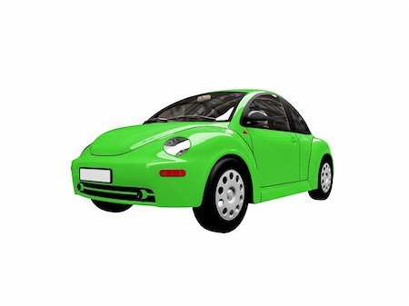 isolated green car on a white background Stock Photo - Budget Royalty-Free & Subscription, Code: 400-04490869