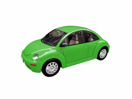 isolated green bug car on a white background Stock Photo - Budget Royalty-Free & Subscription, Code: 400-04490870