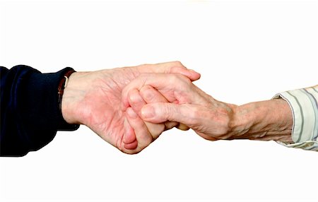 path to retirement and conceptual - True Love shown in two old hands holding each other, isolated on white with clipping path. Stock Photo - Budget Royalty-Free & Subscription, Code: 400-04491353