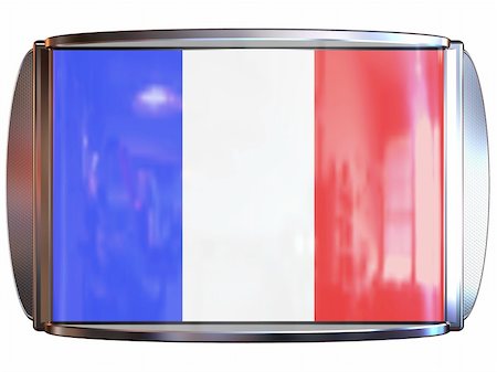 simsearch:400-04615817,k - 3d scene icon with flag of the France Foto de stock - Royalty-Free Super Valor e Assinatura, Número: 400-04491690