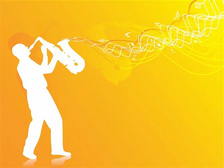 vector illustration of man playing saxophone Stock Photo - Budget Royalty-Free & Subscription, Code: 400-04492236