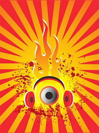 simsearch:400-04046708,k - Dj's steroe headphones on a grunge floral vector illustration background Fotografie stock - Microstock e Abbonamento, Codice: 400-04492244