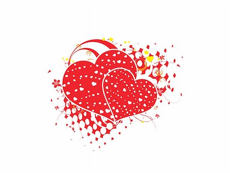 simsearch:400-03985974,k - vector illustration of beautiful elements heart with floral on abstract background Stockbilder - Microstock & Abonnement, Bildnummer: 400-04492579