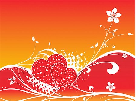 simsearch:400-03985974,k - vector illustration of beautiful elements heart with floral on abstract background Stockbilder - Microstock & Abonnement, Bildnummer: 400-04492609