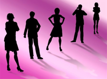 simsearch:400-04017214,k - Business people silhouettes in different poses and attitudes Stockbilder - Microstock & Abonnement, Bildnummer: 400-04492859