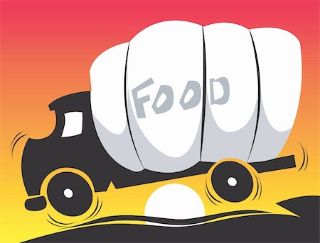 food truck not people - Illustration of food carrying truck Stock Photo - Budget Royalty-Free & Subscription, Code: 400-04493049