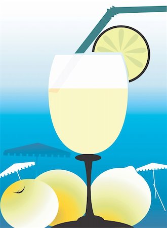 simsearch:400-04524035,k - Illustration of lemon and lemon juice in a glass Foto de stock - Super Valor sin royalties y Suscripción, Código: 400-04493050