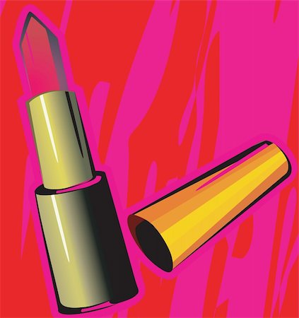 Illustration of a lipstick isolated in red background Stock Photo - Budget Royalty-Free & Subscription, Code: 400-04493172