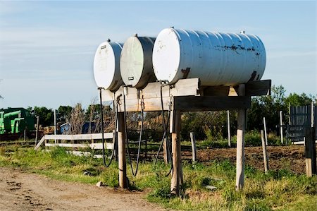 Fuel tanks on a prairie farm yard Stock Photo - Budget Royalty-Free & Subscription, Code: 400-04493528