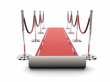 3d rendered illustration of a red carpet with barriers Stock Photo - Budget Royalty-Free & Subscription, Code: 400-04493584