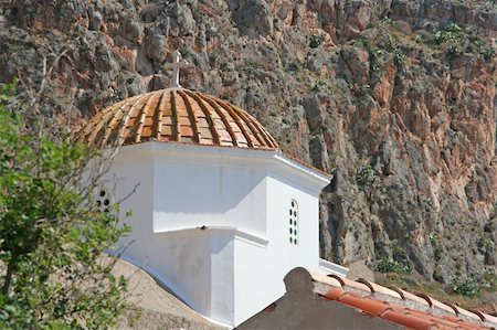 simsearch:400-05118735,k - The tiled dome of a white church in the castle-town of Monemvasia, Greece Stock Photo - Budget Royalty-Free & Subscription, Code: 400-04493841