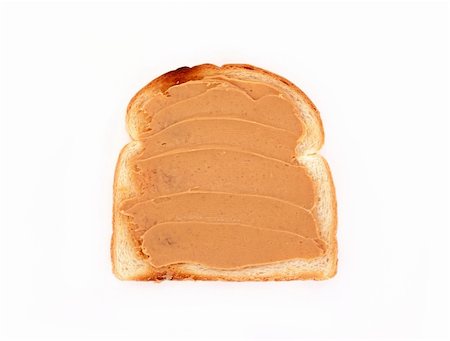 peanut object - toast with peanut butter isolated on white background Stock Photo - Budget Royalty-Free & Subscription, Code: 400-04504196