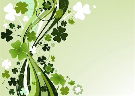 simsearch:400-05916903,k - illustration for St. Patrick's Day with four and three leaf clovers Fotografie stock - Microstock e Abbonamento, Codice: 400-04504798