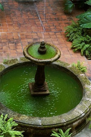 A typical interior "patio" in old Havana colonial building with fountain Stock Photo - Budget Royalty-Free & Subscription, Code: 400-04504823