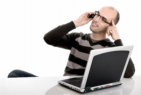 simsearch:400-04963726,k - Buziness man working in the office and making a phone call Stock Photo - Budget Royalty-Free & Subscription, Code: 400-04505069