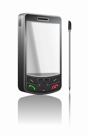 simsearch:400-06429921,k - Vector realistic illustration of a black PDA with black buttons Stockbilder - Microstock & Abonnement, Bildnummer: 400-04505841