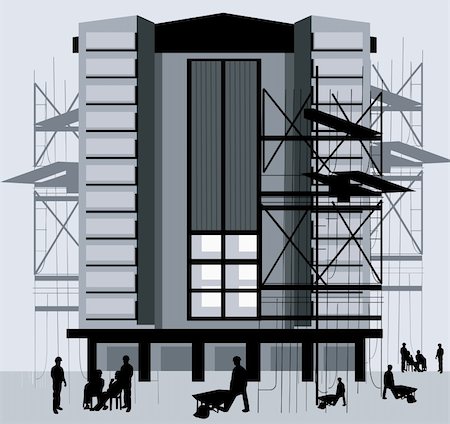 structure of a leg - Illustration of silhouette of group of men standing in a construction site Stock Photo - Budget Royalty-Free & Subscription, Code: 400-04506083