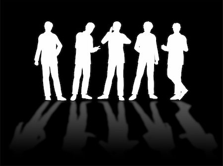 simsearch:400-04017214,k - Businessmen silhouettes in different poses and attitudes Stockbilder - Microstock & Abonnement, Bildnummer: 400-04506125