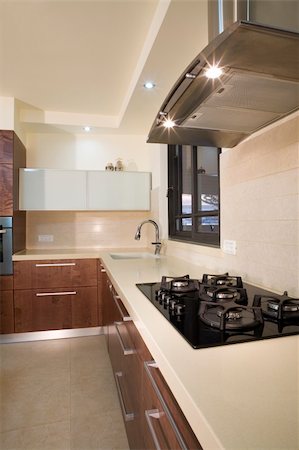slate floor - kitchen room modern design/luxury kitchen Stock Photo - Budget Royalty-Free & Subscription, Code: 400-04506503