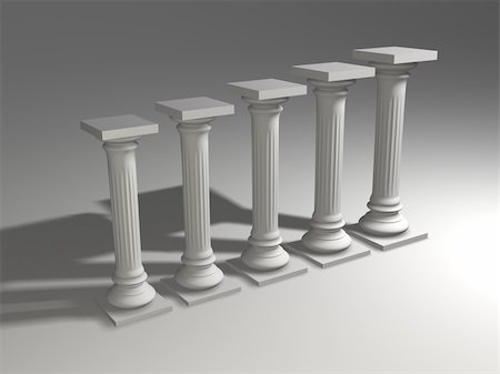 Conceptual ionic-style Greek columns - 3d render Stock Photo - Budget Royalty-Free & Subscription, Code: 400-04506583