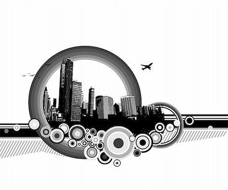 City with circles on white background. Vector Stock Photo - Budget Royalty-Free & Subscription, Code: 400-04507053