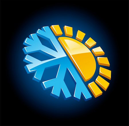 climate symbol icon winter and summer snow and sun vector illustration Stock Photo - Budget Royalty-Free & Subscription, Code: 400-04507195