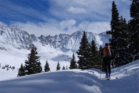 ski trail - Friend of mine heading up the trail to mayflower gulch Stock Photo - Budget Royalty-Free & Subscription, Code: 400-04507208