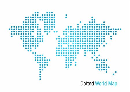 phecsone (artist) - Map of the World formed by dots. Stockbilder - Microstock & Abonnement, Bildnummer: 400-04507377