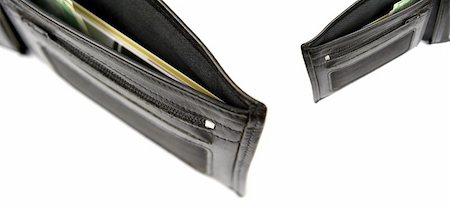 simsearch:695-03386967,k - Black leather wallet isolated on white Stock Photo - Budget Royalty-Free & Subscription, Code: 400-04507559