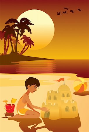 simsearch:400-04087417,k - Tropical island, boy having fun at the beach. Stock Photo - Budget Royalty-Free & Subscription, Code: 400-04507778