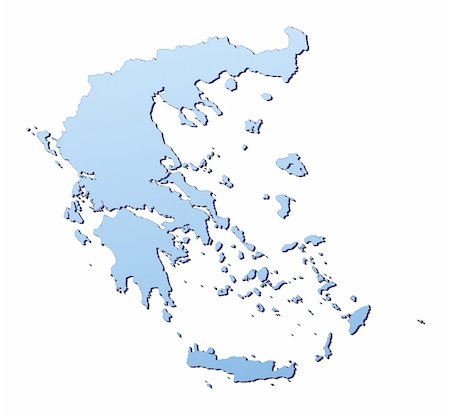 simsearch:400-04511519,k - Greece map filled with light blue gradient. High resolution. Mercator projection. Foto de stock - Royalty-Free Super Valor e Assinatura, Número: 400-04508075