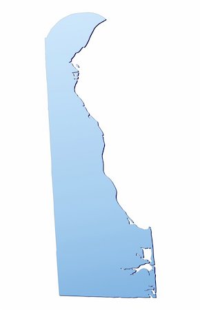 delaware - Delaware(USA) map filled with light blue gradient. High resolution. Mercator projection. Stock Photo - Budget Royalty-Free & Subscription, Code: 400-04508070