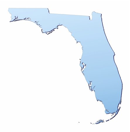 florida state - Florida(USA) map filled with light blue gradient. High resolution. Mercator projection. Stock Photo - Budget Royalty-Free & Subscription, Code: 400-04508071