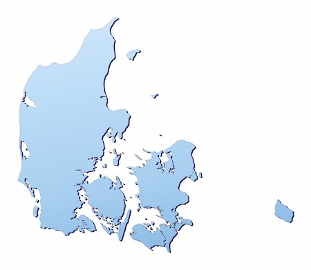 simsearch:400-04511519,k - Denmark map filled with light blue gradient. High resolution. Mercator projection. Foto de stock - Royalty-Free Super Valor e Assinatura, Número: 400-04508072