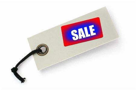 simsearch:400-04497974,k - close-up of a Sale tag against white, a small shadow underneath, no copyright infringement Stock Photo - Budget Royalty-Free & Subscription, Code: 400-04508100