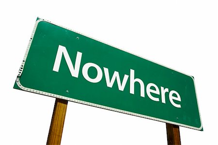 simsearch:400-04691775,k - Nowhere road sign isolated on a white background. Contains Clipping Path. Stockbilder - Microstock & Abonnement, Bildnummer: 400-04508252