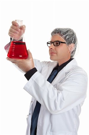 simsearch:400-04962353,k - Scientist studies a substance reaction in erlenmeyer flask Stock Photo - Budget Royalty-Free & Subscription, Code: 400-04508413