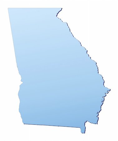 simsearch:400-04511519,k - Georgia(USA) map filled with light blue gradient. High resolution. Mercator projection. Foto de stock - Royalty-Free Super Valor e Assinatura, Número: 400-04508442