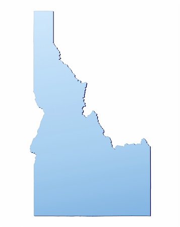 simsearch:400-04511519,k - Idaho(USA) map filled with light blue gradient. High resolution. Mercator projection. Foto de stock - Super Valor sin royalties y Suscripción, Código: 400-04508443