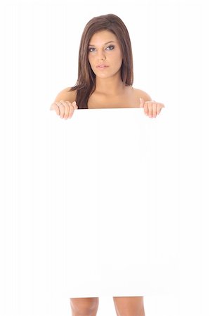 simsearch:400-04509114,k - naked model holding blank sign Stock Photo - Budget Royalty-Free & Subscription, Code: 400-04508956