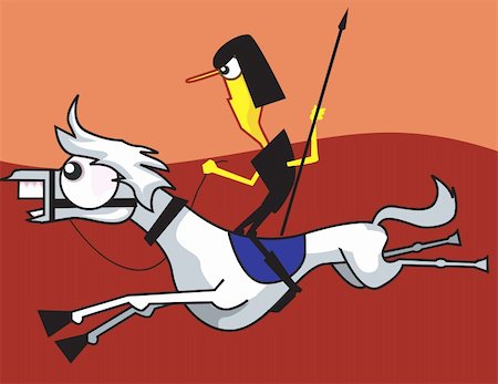 Illustration of man riding in a horse with a sword Stock Photo - Budget Royalty-Free & Subscription, Code: 400-04509967